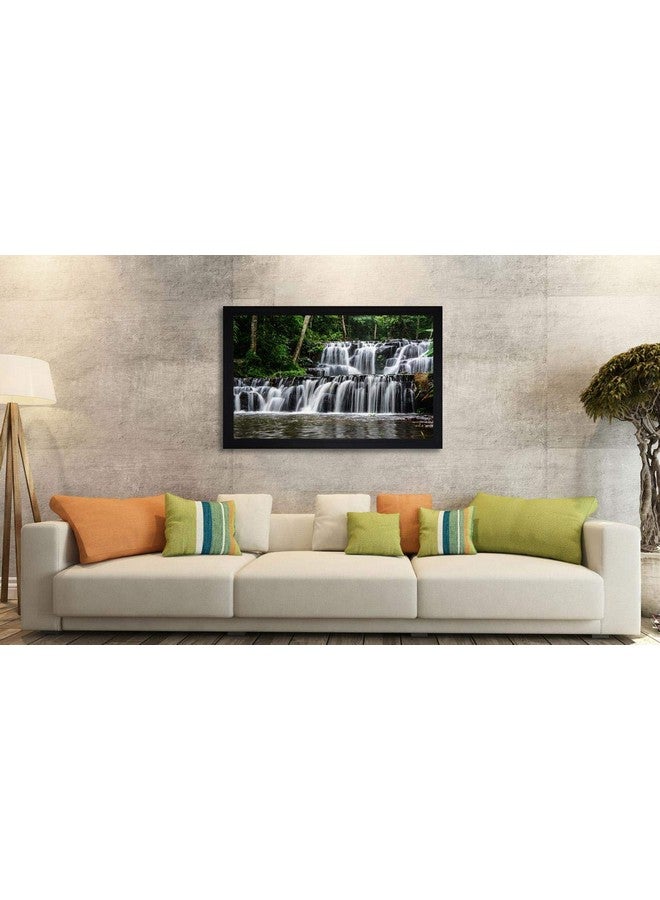 SAF paintings Natural Waterfall Large Synthetic Framed UV Digital Reprint Painting (14 inch x 20 inch) SANFM5356 - Image 2