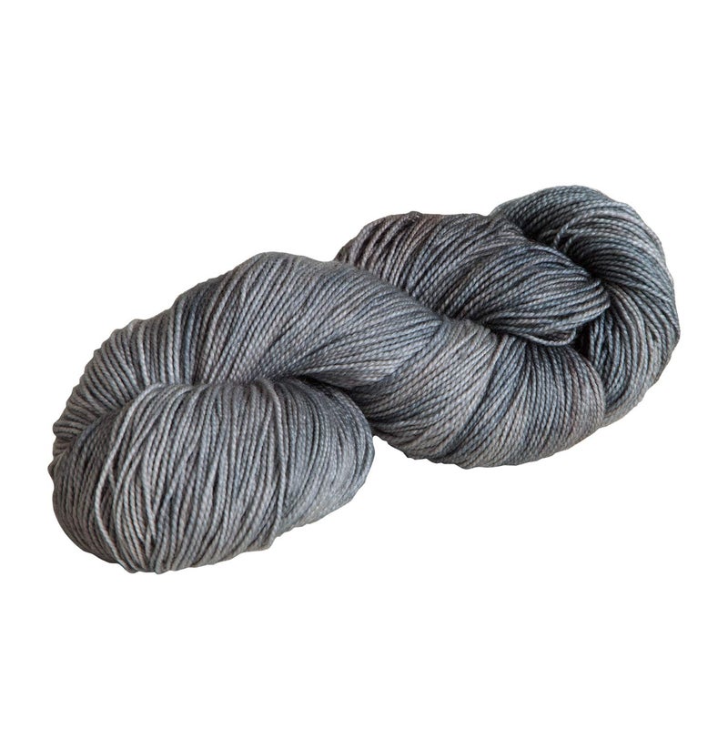 Knit Picks Hawthorne Tonal Hand Painted Fingering Weight Gray Silver Sock Yarn Astoria