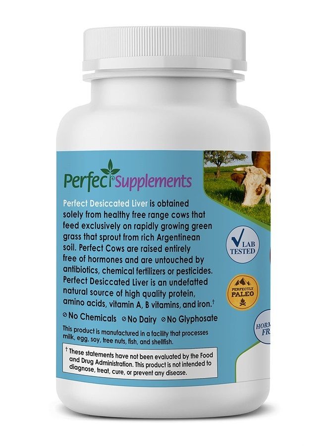 Perfect Supplements – Perfect Desiccated Liver – 120 Capsules - Undefatted Beef Liver – Natural Source of Protein, Iron, Vitamins A & B - Image 3