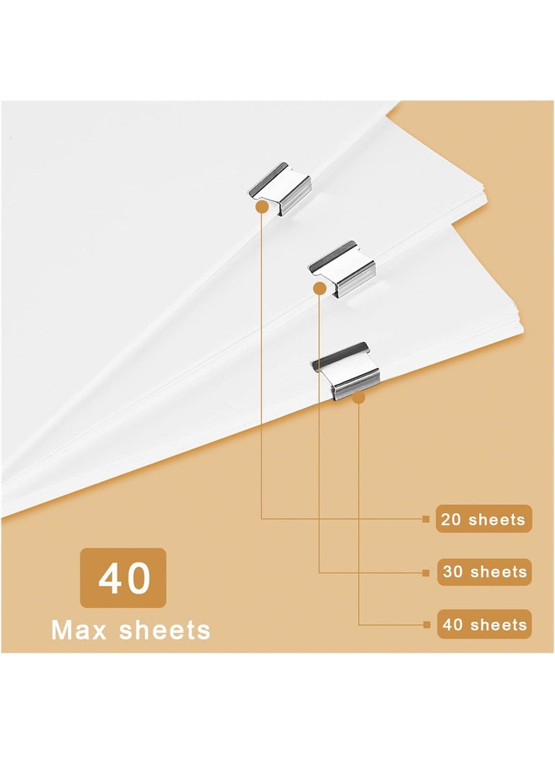 Paper Clip Dispenser, 6Pcs Strong Clam Clip Dispensers with 200 Metal Refill Clips, Handheld Reusable Creative Stapler Push Clamp File for Desk Document Office Classroom Home