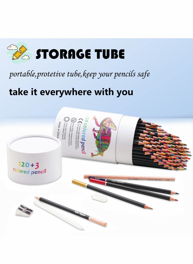 Premium Colored Pencils Set of 120 Colors,Artists Soft Core with Vibrant Color,Ideal for Drawing Sketching Shading,Coloring Pencils for Adults Beginners kids