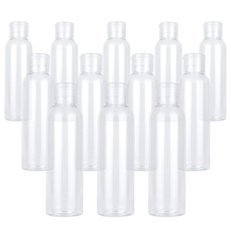 TRENDBOX 12 Pack Plastic Empty Bottles with Flip Cap for Shampoo, Lotions, Liquid Body Soap, Cream (4 oz / 120 ml) - Image 1