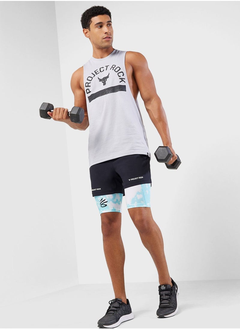 UNDER ARMOUR - Curry Heatgear Printed Compression Shorts - Image 1