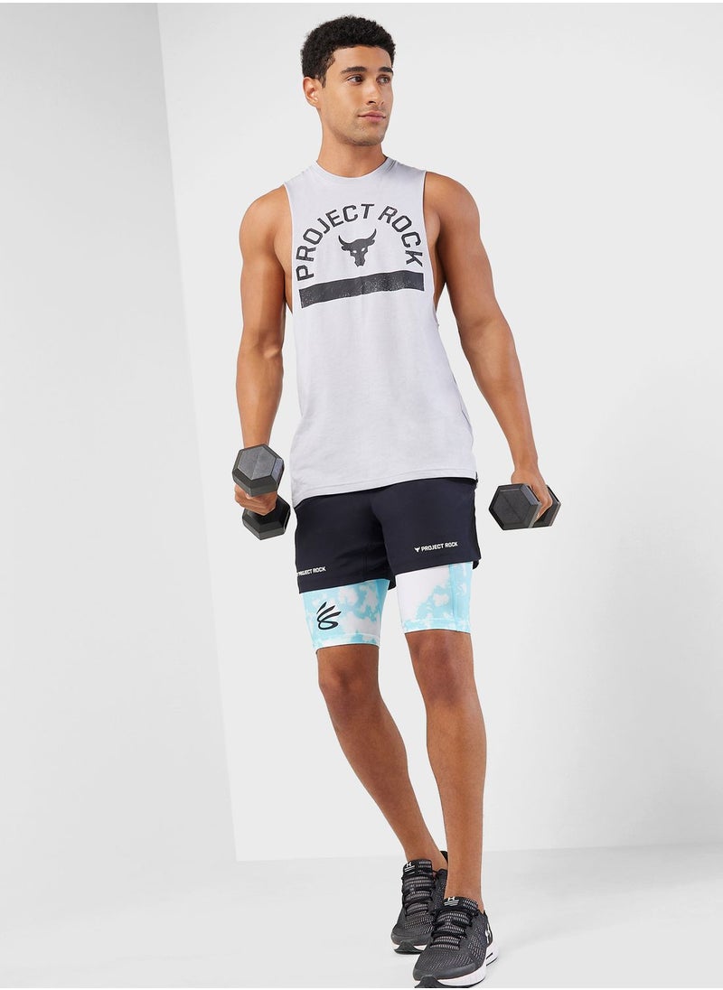 UNDER ARMOUR - Curry Heatgear Printed Compression Shorts - Image 1