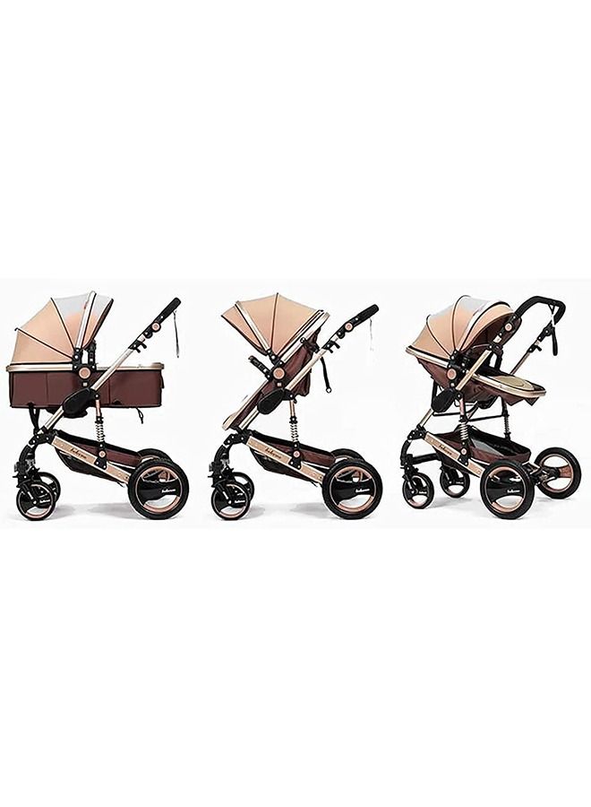 ليموس عربة اطفال للرضع 3 في 1 بمقعد قابل للعكس ومظلة (زهري) - Image 2