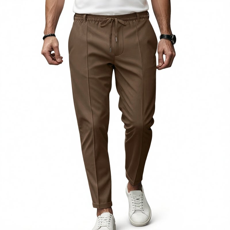 Men's Casual Trousers Business Slim Fit Straight Leg Pants - Image 3