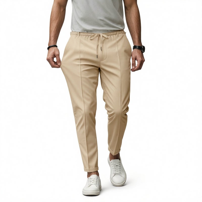 Men's Casual Trousers Business Slim Fit Straight Leg Pants - Image 1