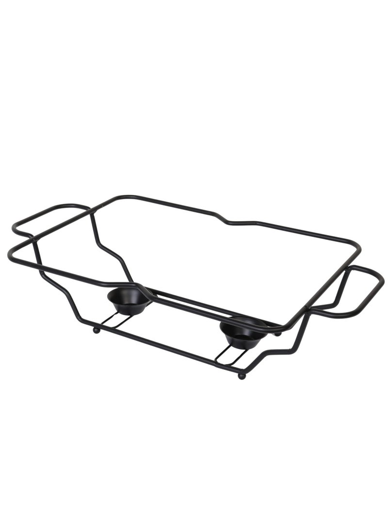 HOMEVEO Double glass buffet warmer with lid and high-quality metal frame – 1.5 liter capacity, elegant design for hospitality. - Image 5