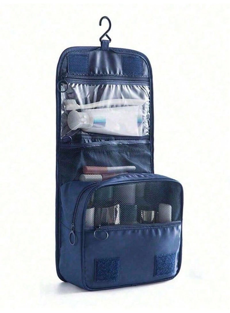 Hook Makeup Bag, Fashion Multi-Functional Hanging Toiletry Bag with Dry-Wet Separation, Large Wide Opening Portable Travel Storage Pouch, Foldable Zipper Design, Ideal for Bathing Swimming Camping Business Travel, Universal For Men Women Holiday & Daily Cosmetics Organizer - Image 3