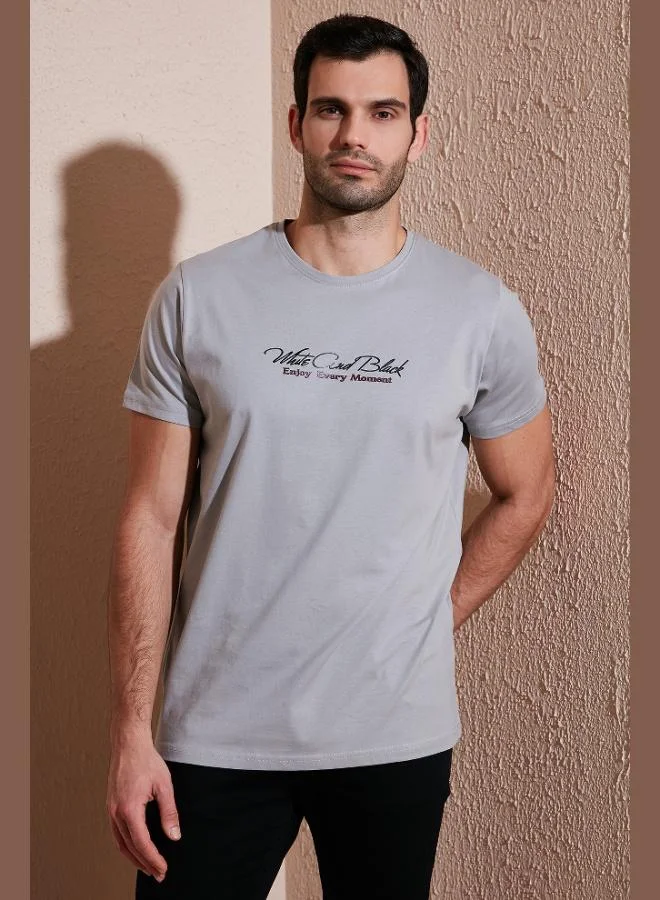 Buratti  Buratti Cotton Slim Fit Crew Neck Written T Shirt Men's T SHIRT 541ENJOY for Men | Best Price UAE