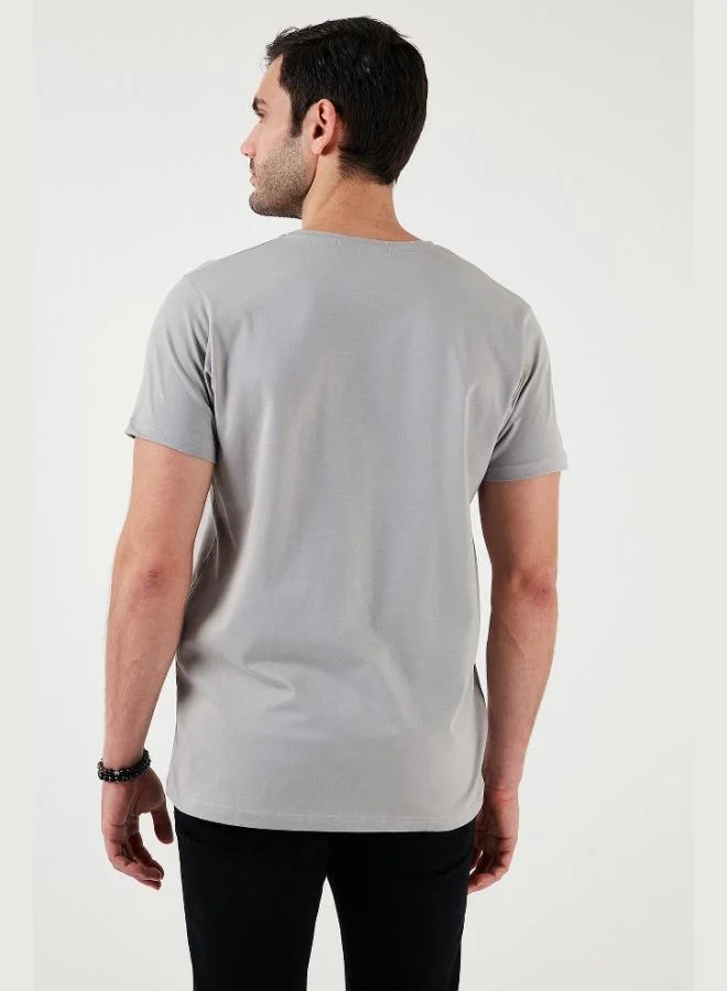 Buratti  Buratti Cotton Slim Fit Crew Neck Written T Shirt Men's T SHIRT 541ENJOY for Men | Best Price UAE