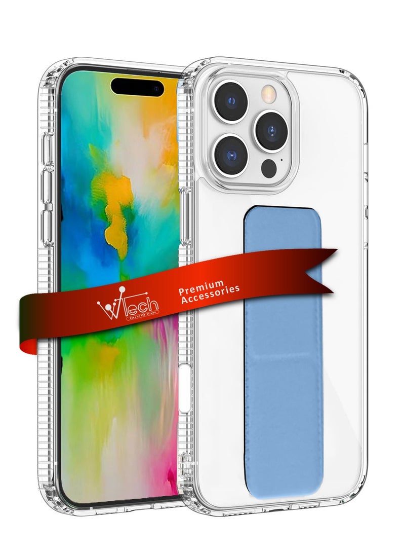 Wtech Apple iPhone 16 Pro 2024 TPU Hand Grip Air Pillow Case Cover - Clear/Sky Blue - Image 1