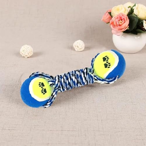 Agirav Dog and Puppy Toy Set - Tail, Chew, Teething, Rope, and Tug Toys for Small to Medium Dogs - Washable Cotton Pack (Tennis DUMBLE) - Image 5