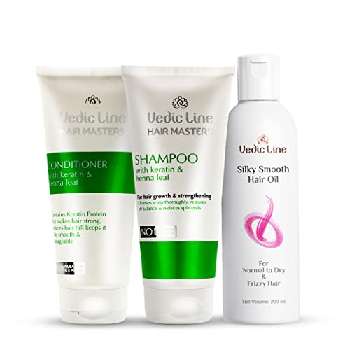 Vedic Line Vedicline Nourishing Hair Care Combo, Enhance Hair Texture & Roots with Rosemary Leaf Oil and Hibiscus Extracts for Healthy Looking Hair, 600ml - Image 1
