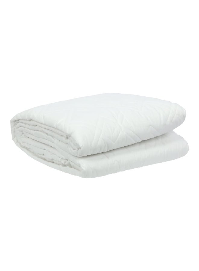 Fieldcrest Machine Washable Woven Fabric Hypoallergenic Mattress Pad White 200 x 200 cm FC MP200X200 - Image 2