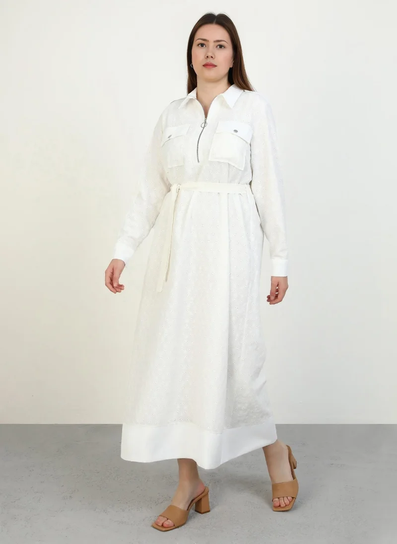 عالية من مودانيسا White - Plus Size Dress - Alia