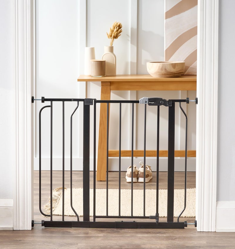 Regalo Safety 38.5 Inch Extra Wide Baby Gate for Doorways & Bottom of Stairs, Pressure Mount Safety Gate for Babies, Toddlers & Pets, Tested & Safe, American Designed, Family Owned, Black - Image 2