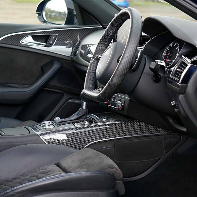 Black Car Leg Cushion Plush Knee Pillow Support Pad For Seat 18X8cm - Image 5