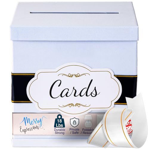 Merry Expressions Merry Expressions 10 Black  White Wedding Card Box for Party Gift Card Box Holder For Birthday Graduation Reception Sweet 16 Bridal or Baby Shower  Large  Wedding Gift Table Decoration