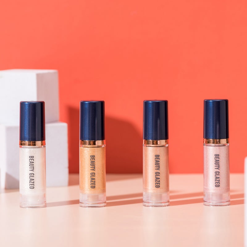 BEAUTY GLAZED مجموعة ظلال العبر السائلة الفارقة باللمعان والبرق ذات المقاومة للماء والاستمرارية الطويلة بالأصباغ المعدنية، مكياج معدني لامع للعين، خط العين، مجموعة ظلال العين المتلألئة كهدية، مجموعة قلم خط العين اللامع - Image 2