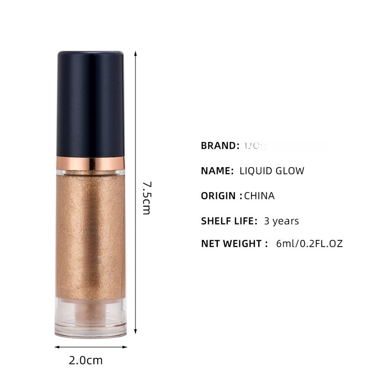 BEAUTY GLAZED مجموعة ظلال العبر السائلة الفارقة باللمعان والبرق ذات المقاومة للماء والاستمرارية الطويلة بالأصباغ المعدنية، مكياج معدني لامع للعين، خط العين، مجموعة ظلال العين المتلألئة كهدية، مجموعة قلم خط العين اللامع - Image 5
