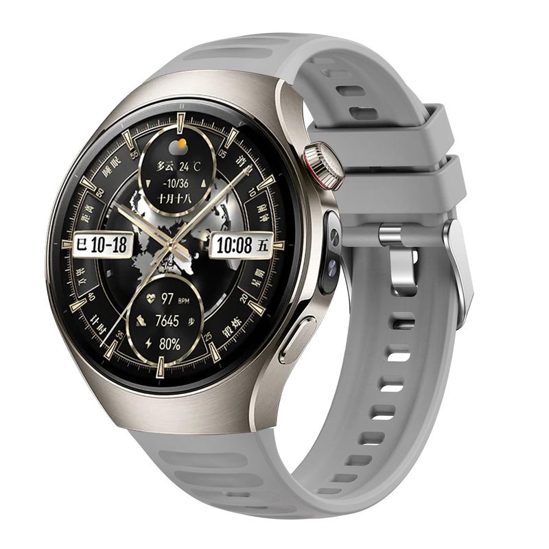 إيروريكس سوار ساعة هواوي واتش 5 46 مم من السيليكون المموج (رمادي) - Image 1