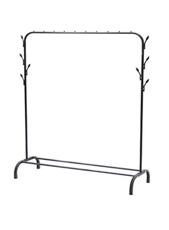 Meetion Cloth Rack Hanger Stand Clothes Dryer Rail With 8 Piece Branch Hook Bottom Storage Large Space For Shoes Umbrella Hats Scarf Handbag - Black - Image 2