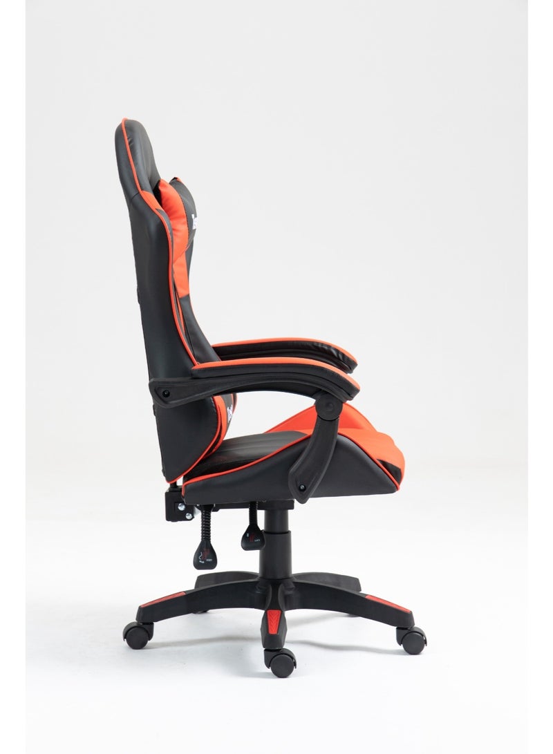 تيسو كرسي ألعاب مريح بتصميم هندسي، كرسي مكتب سباق بظهرٍ عالٍ من جلد PU مع دعم أسفل الظهر قابل للتعديل، كرسي مكتب كمبيوتر دوّار - Image 3