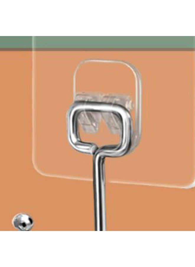 Thoraya 5PCS Adhesive Hooks for Hanging Heavy Duty Stainless Steel ABS Transparent Seamless Wall Hooks for Home Bedroom Living Room Kitchen Bathroom Large  - Image 4