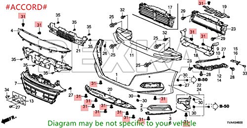Rexka 40pcs Rear Front Bumper Cover Fender Grille Under Cover Push-Type Retainer Clip Fastener Rivet 91505-TM8-003 for Honda Acura - Image 5