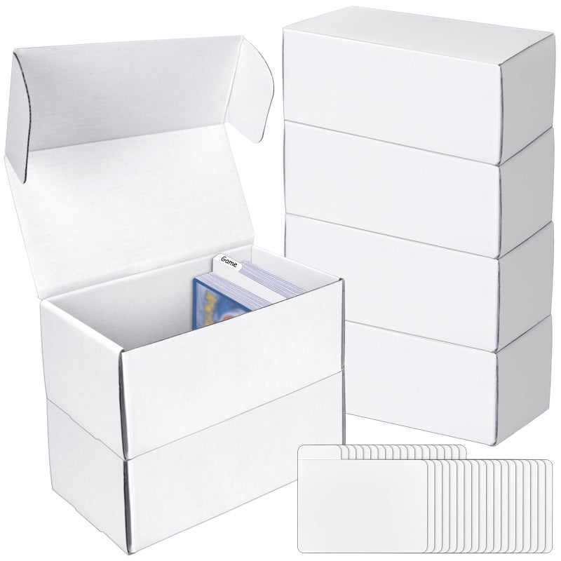 VOKOY Trading Card Storage Box with Dividers, 6 Pack â€¢ 400 Count Bulk Card Collection Case, Corrugated Cardboard Storage Box for Sports, TCG/Magic/Mtg Cards (Horizontal Length 7.5 Inch) - Image 1