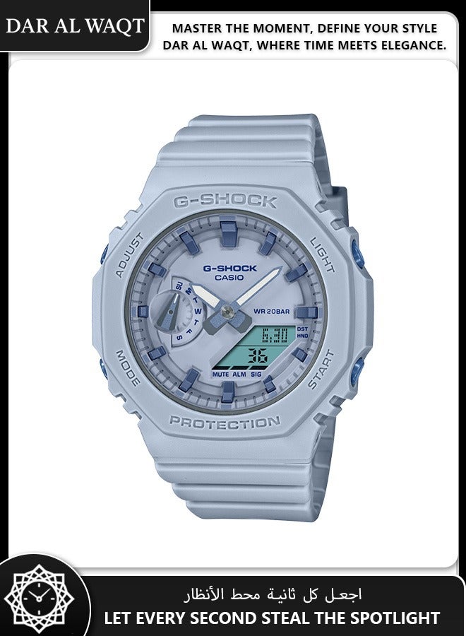 كاسيو ساعة كاسيو جي شوك GMA-S2100BA-2A2 المونوكروم الدخاني الرفيعة - شاشة رقمية وعقارب، هيكل كربوني واقي، تصميم مينيمالي - Image 1