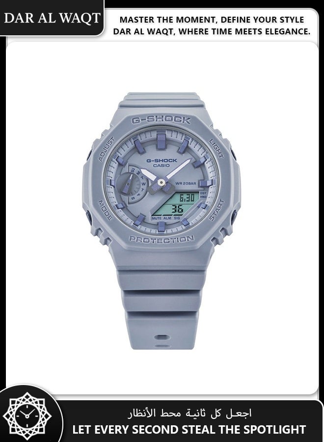 كاسيو ساعة كاسيو جي شوك GMA-S2100BA-2A2 المونوكروم الدخاني الرفيعة - شاشة رقمية وعقارب، هيكل كربوني واقي، تصميم مينيمالي - Image 3