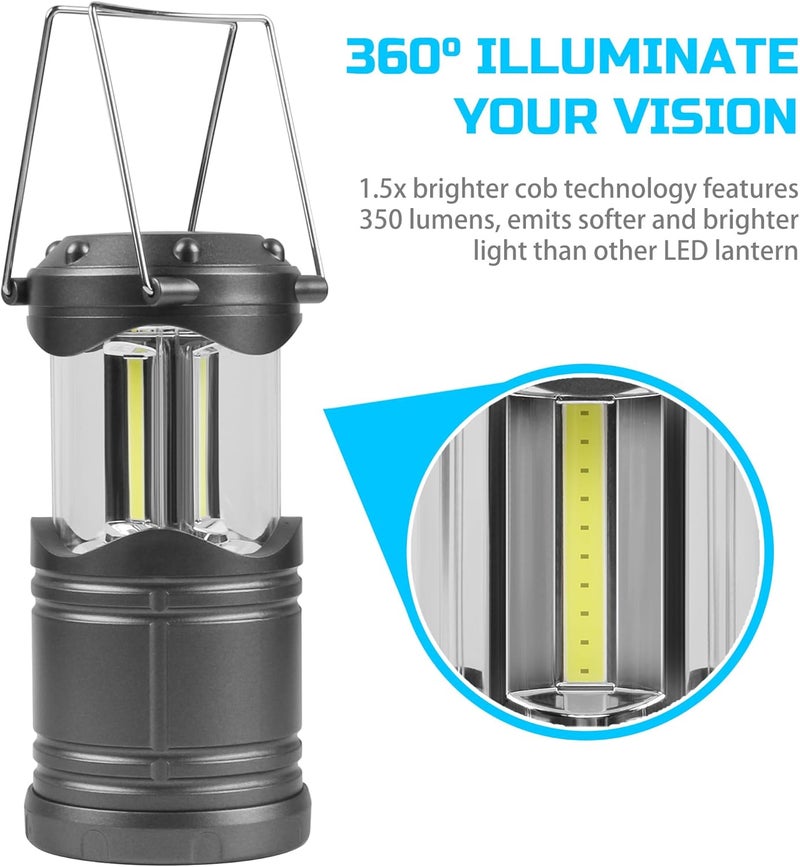 Lichamp LED Camping Lantern, 4 Pack Battery Powered Flashlight for Power Outages, Portable Collapsible Hanging Light Essential for Home, Outdoor, Emergency Lamp Survival Kit Gear for Hurricane, C4 - Image 5
