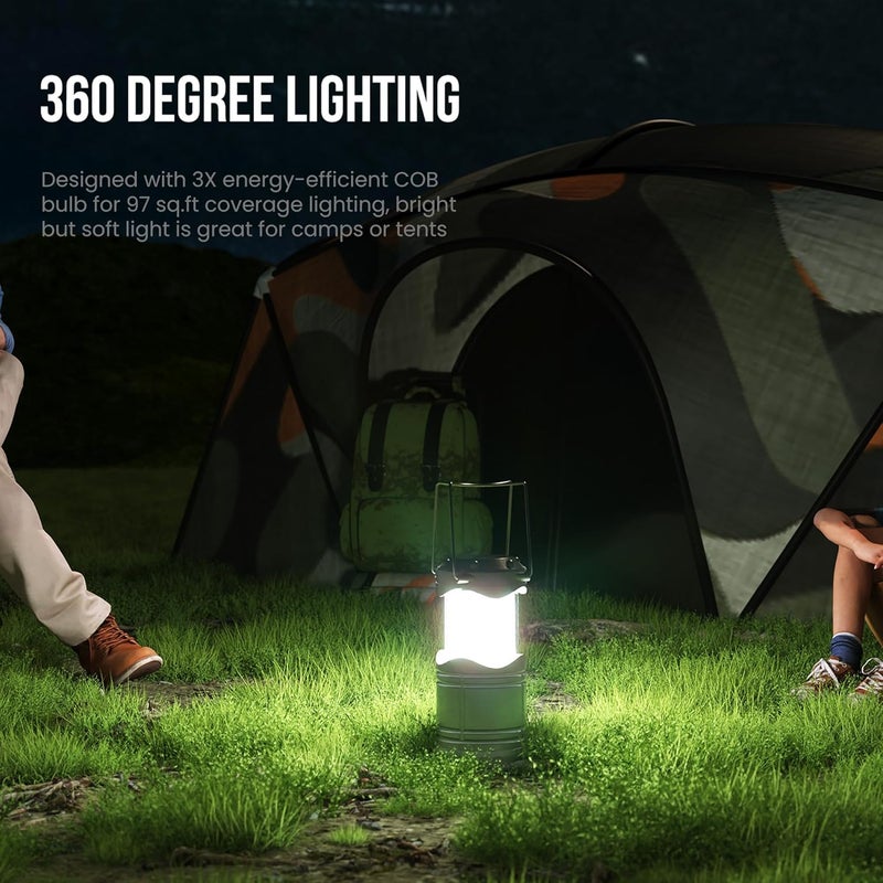 Lichamp LED Camping Lantern, 4 Pack Battery Powered Flashlight for Power Outages, Portable Collapsible Hanging Light Essential for Home, Outdoor, Emergency Lamp Survival Kit Gear for Hurricane, C4 - Image 3