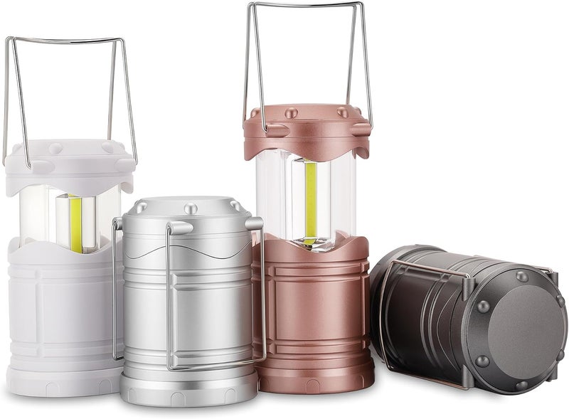 Lichamp LED Camping Lantern, 4 Pack Battery Powered Flashlight for Power Outages, Portable Collapsible Hanging Light Essential for Home, Outdoor, Emergency Lamp Survival Kit Gear for Hurricane, C4 - Image 1