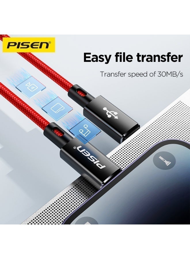 Pisen iPhone Charger Cable 1M USB-C to Lightning Aluminum Shell Braided Data, Fast Charging Cable for iPhone 14/14 Pro/14 Plus/14 Pro Max, iPad Pro, iPhone 8-13 All Series - Image 5