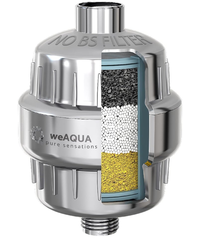 WEAQUA NO BS Heavy Duty Shower Filter with 99 REMOVAL Shower Filter Head for Hard Water Chlorine Fluoride Heavy Metals Lead Iron Chemicals Much More - Image 1