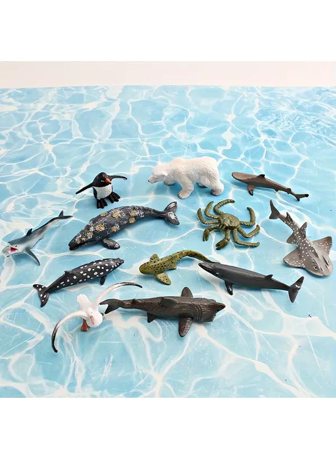 BL 1517 Marine Animal Model Set Mini Simulation Seagull Leopard Shark Penguin Polar Bear King Crab - Image 5