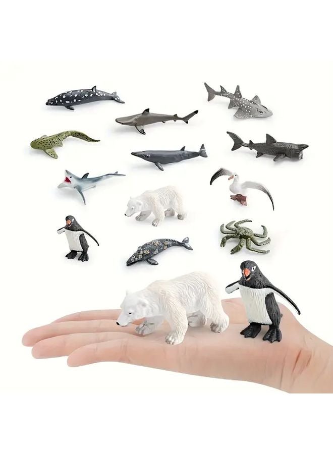 BL 1517 Marine Animal Model Set Mini Simulation Seagull Leopard Shark Penguin Polar Bear King Crab - Image 4