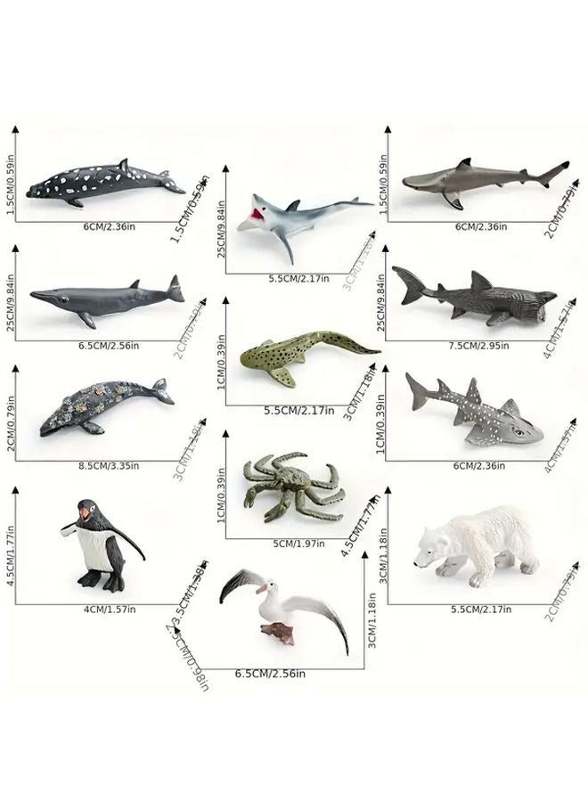 BL 1517 Marine Animal Model Set Mini Simulation Seagull Leopard Shark Penguin Polar Bear King Crab - Image 3