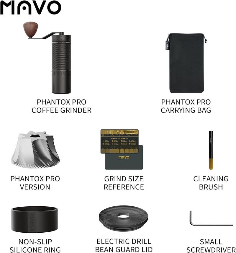 MAVO Phantox Pro Manual Coffee Grinder, Burr Coffee Grinder, Self-developed Starblande 45mm Super Grinding Core, Unique Upper Adjustment - Perfect from Espresso to Pour Over - Home, Campe and Gift - Image 2
