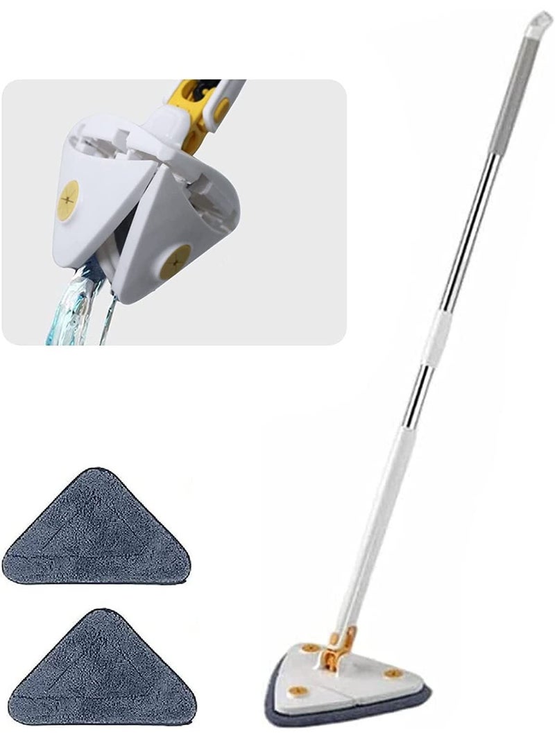 XiuWoo Triangle Cleaning Mop Adjustable Extendable Wall Cleaning Mop Retractable Microfiber Dry and Wet Glass Dust Cleaner - Image 1