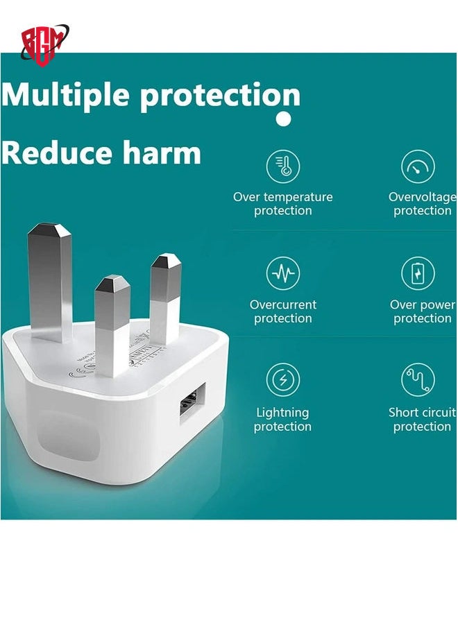 BGM - 5V 1A USB Charger Cable and Plug Compatible for Apple iPhone 5S/6/6S/6 Plus/6S Plus/7/7 Plus/8/8 Plus/XS/X/XS Max/11/XR/iPod Touch 5G Power Cord - Image 1