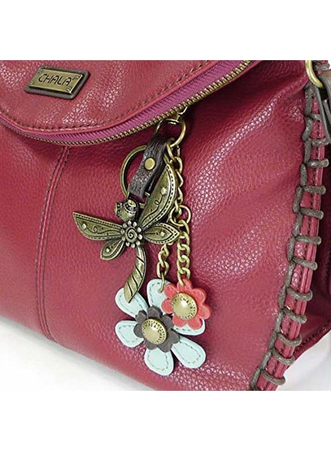 Chala Crossbody with Charming Dragonfly Keychain -9 Color options - Image 3