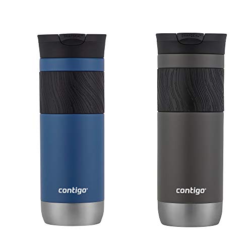 Contigo Byron Vacuum-Insulated Stainless Steel Travel Mug with Leak-Proof Lid, Reusable Coffee Cup or Water Bottle, BPA-Free, 20oz 2-Pack in Sake & Blue Corn Perfect for Hot and Cold Beverages - Image 1