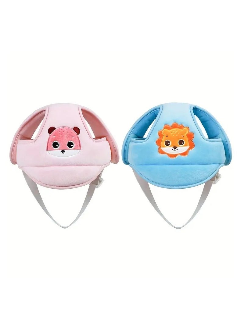 Gonice New Baby Toddler Head Protection Hat Anti-fall Hat Baby Toddler Kids Head Breathable Anti-collision Hat Cartoon Toddler Head Protection Hat  - Image 2