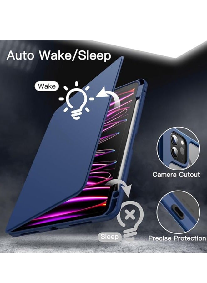Rotating Case for iPad Pro 11 Inch 2022 and 2021 4th and 3rd Generation with Pencil Holder 360 Degree Protective Stand Cover Clear Back Auto Wake and Sleep - Image 3