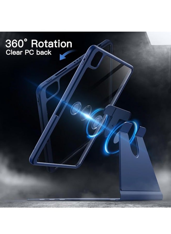 Rotating Case for iPad Pro 11 Inch 2022 and 2021 4th and 3rd Generation with Pencil Holder 360 Degree Protective Stand Cover Clear Back Auto Wake and Sleep - Image 5
