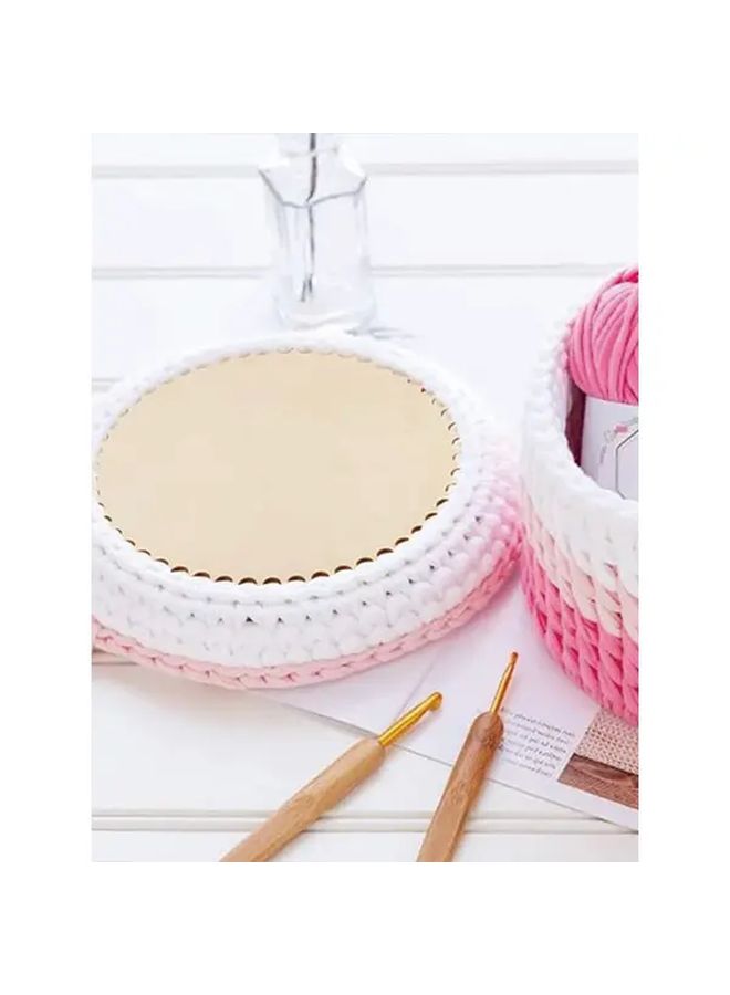 Handmade Solid Wood Woven Bag Base DIY Template 25cm 2pcs Set - Image 1